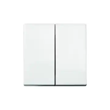 Выключатель белый двухклавишный 45х45