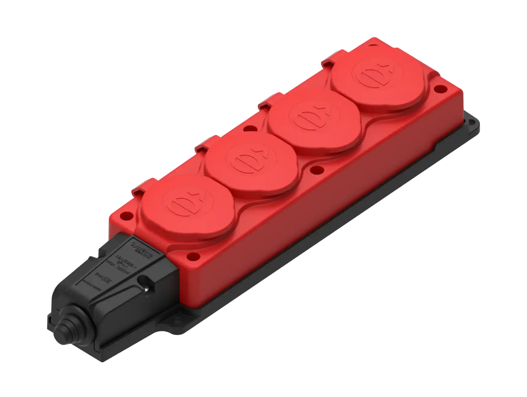 Колодка 4 поста IP44 красная