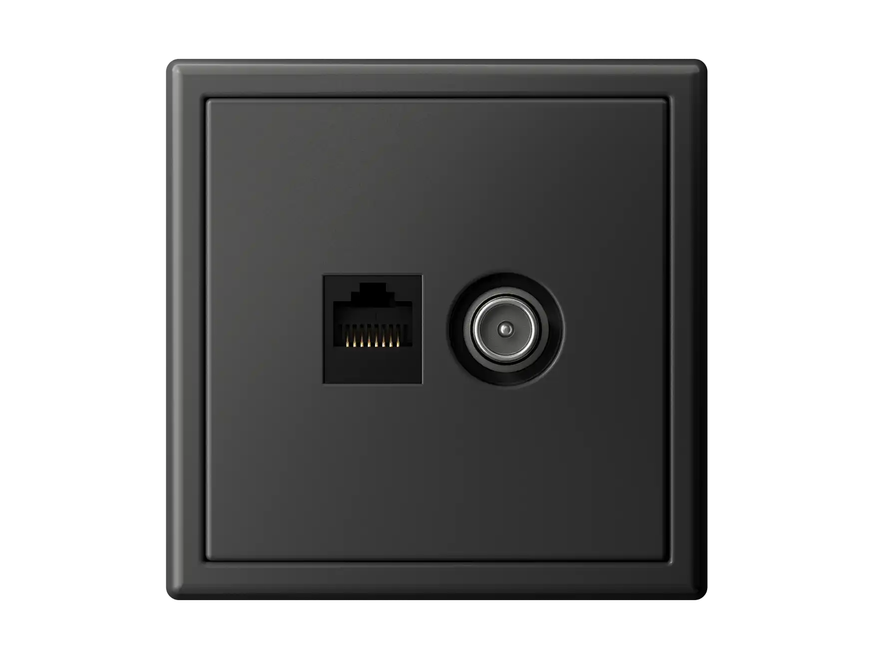Розетка двойнаяTV+RJ45, кат. 5е, базальт
