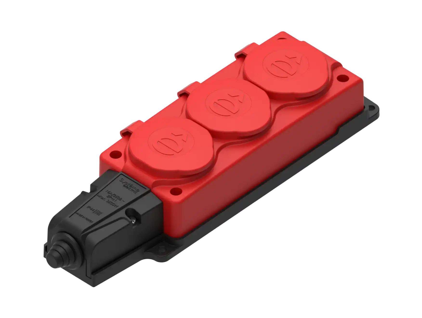 Колодка 3 поста IP44 красная