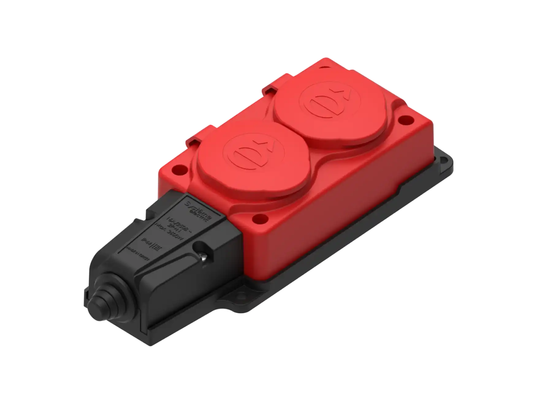 Колодка 2 поста IP44 красная