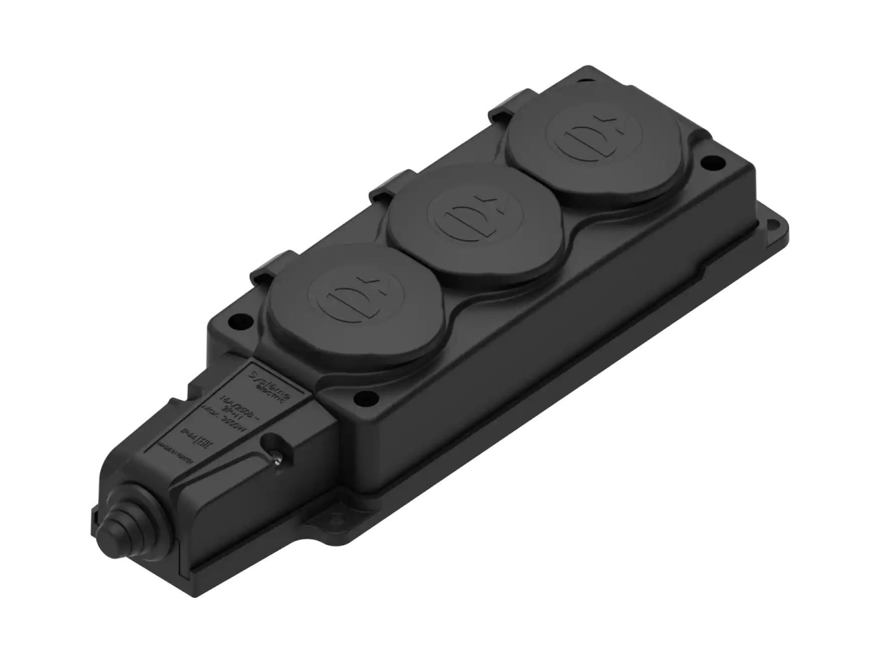 Колодка 3 поста IP44 черная