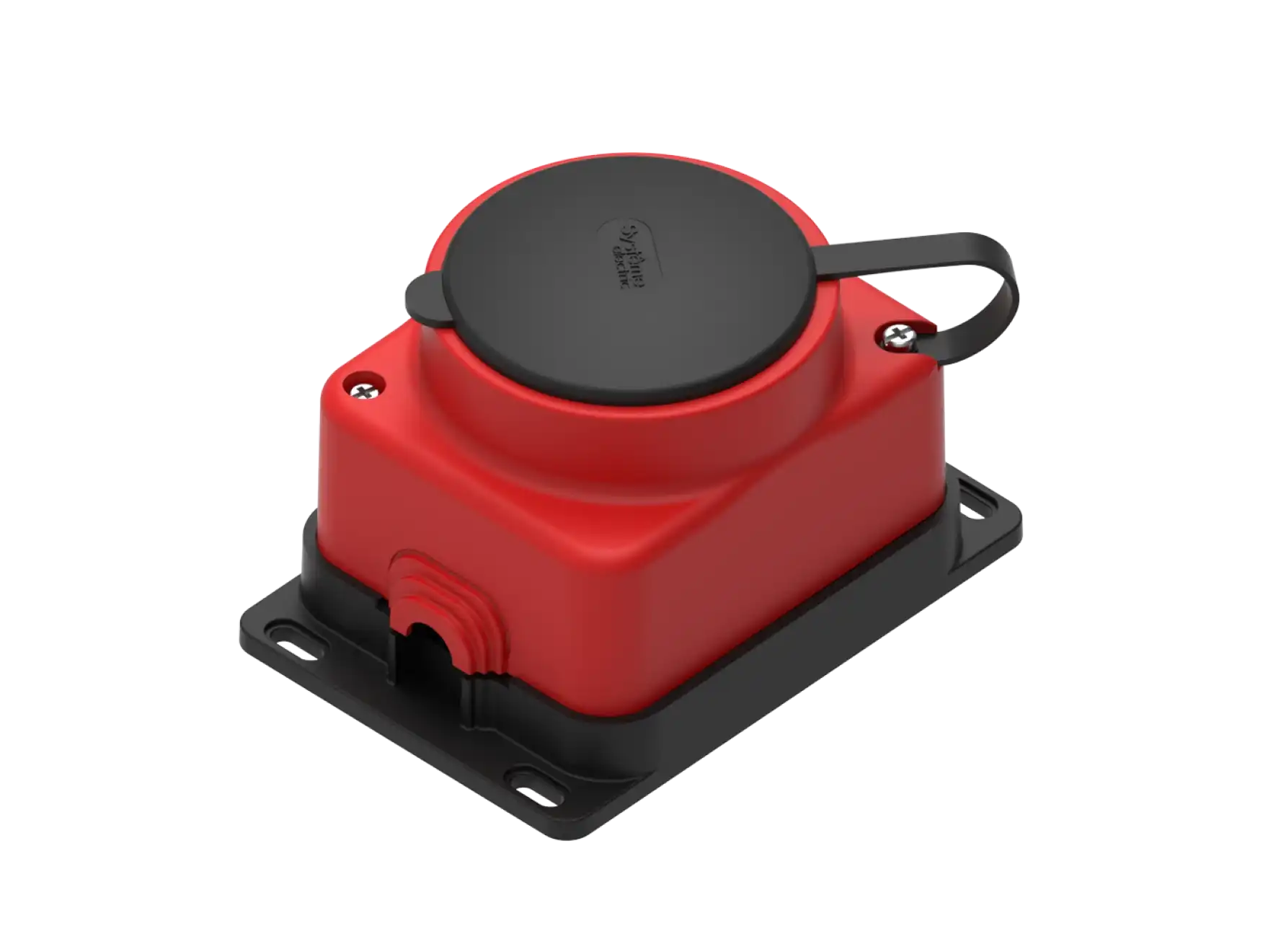 Розетка 1 пост IP44 красная